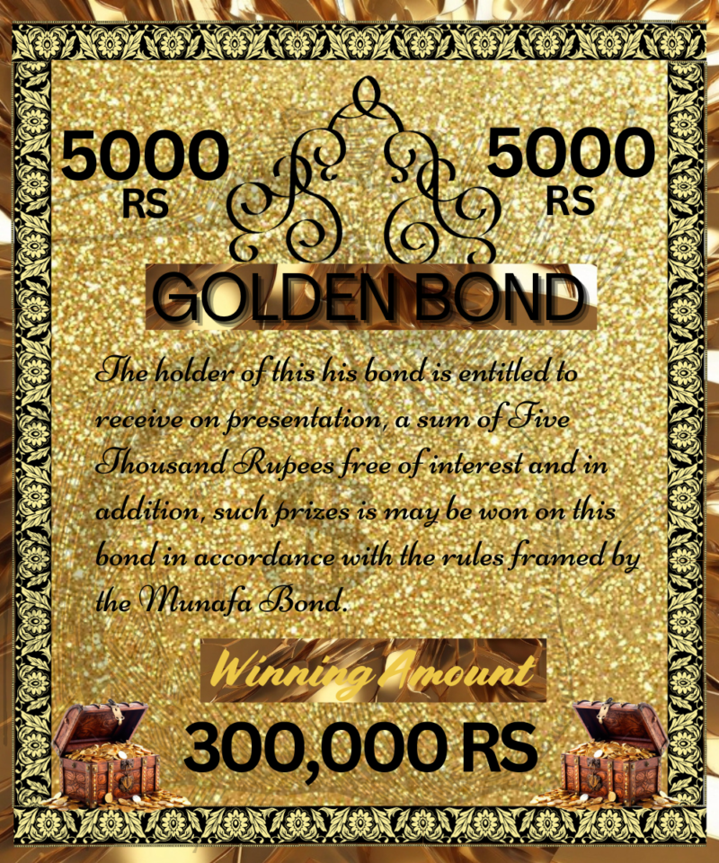 The GOLDEN Munafa BOND costs Rs 5,000 to buy, but it could win you a whopping Rs 300,000, making it a super exciting investment with a huge potential payout!