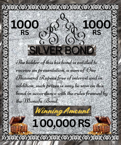 The SILVER Munafa BOND costs Rs 1,000 to buy, but it could win you a whopping Rs 100,000, making it a super exciting investment with a huge potential payout!